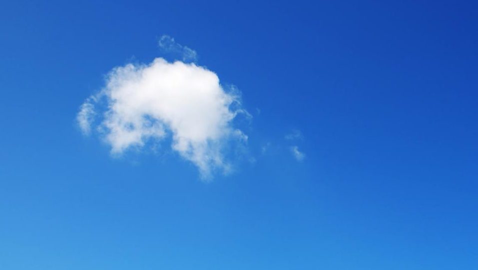 White cloud in a bright blue sky